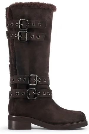 LE SILLA Harley buckled suede boots