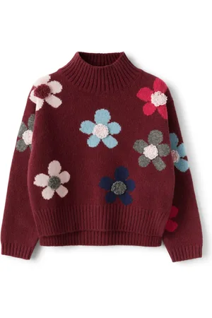 Il gufo Intarsia-knit floral jumper