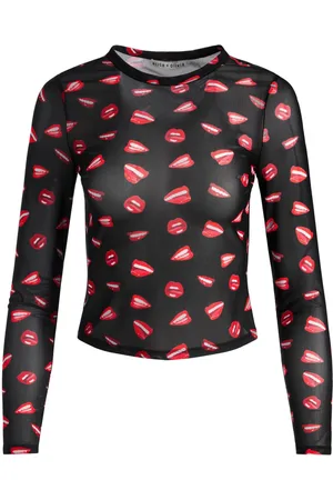 ALICE+OLIVIA X Tom Wesselmann Delaina crop top