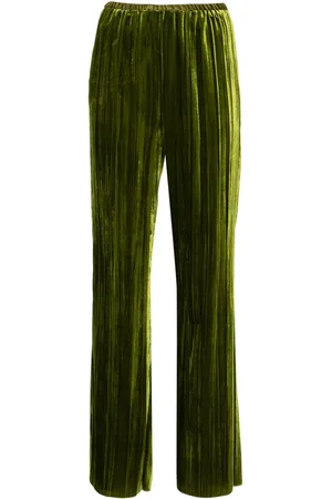 FORTE FORTE Elasticated-waist flared velvet trousers
