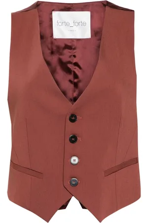 FORTE FORTE Satin-panelled waistcoat