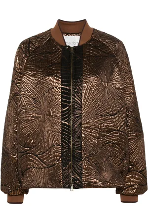 FORTE FORTE Laminated-finish bomber jacket