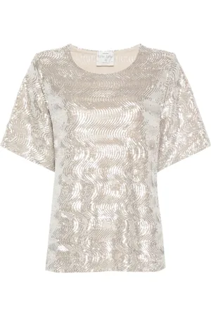 FORTE FORTE Sequinned short-sleeve blouse