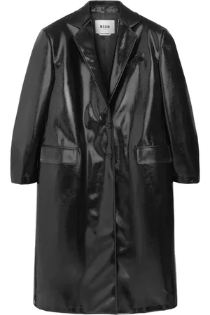 Msgm Faux-leather single-breasted coat