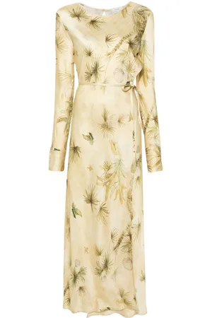 FORTE FORTE Floral-print satin wrap dress