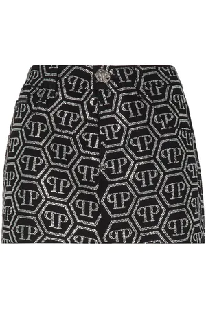 Philipp Plein Monogram denim skirt