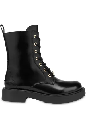 Moschino Lace up leather boots
