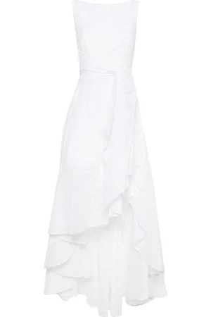 TALBOT RUNHOF Draped asymmetric maxi dress