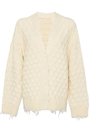 JNBY Collarless loose mid-length cardigan