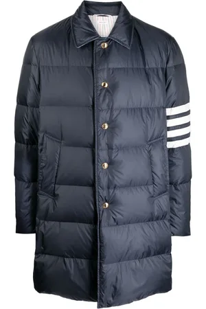 Thom Browne 4-bar Matte Nylon Bal Collar Overcoat