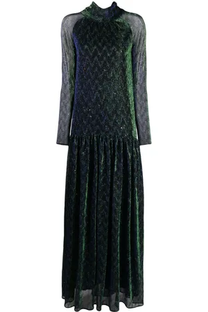 TALBOT RUNHOF High-neck lurex gown