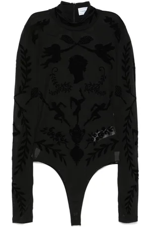 Casablanca Devoré-effect bodysuit
