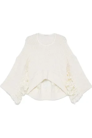 Maurizio Mykonos Floral lace-appliqué sweater