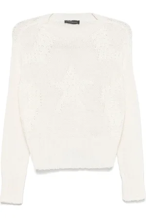 LORENA ANTONIAZZI Star-jacquard sweater