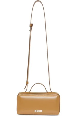 Msgm Logo-print leather tote bag