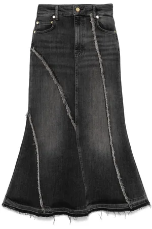 Ganni Frayed midi skirt