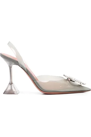 Amina Muaddi 95mm Begum Glass slingback pumps