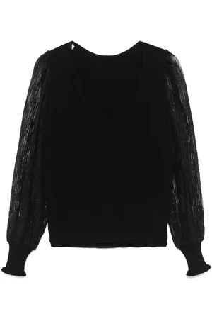 Twin-Set Dual-use lace-sleeves sweater