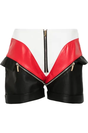 MITILIANE COUTURE Panelled leather mini shorts