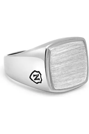 Nialaya Brushed-finish logo ring