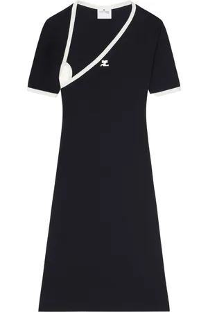 Courrèges Asymmetric-neck mini dress