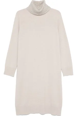Fabiana Filippi Platinum sequin-collar midi dress