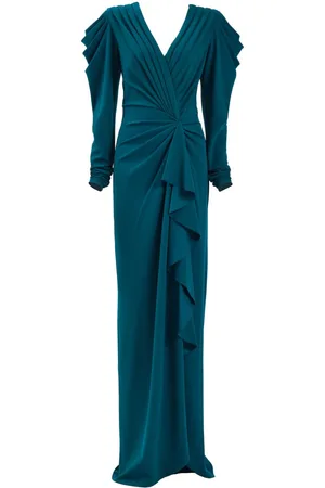 Tadashi Shoji Finch Waterfall Draped gown