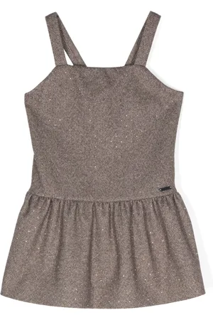MONNALISA Herringbone-pattern sleeveless dress