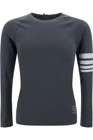 Thom Browne 4-Bar stripe lightweight compress top