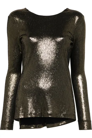 Twin-Set Knot-detail laminated blouse