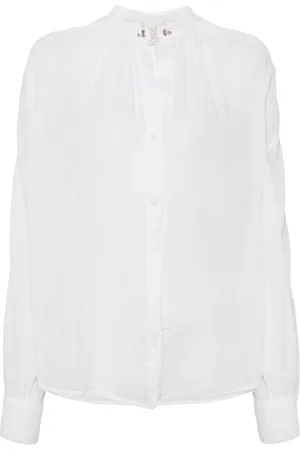 FORTE FORTE Crystal-embellished semi-sheer shirt