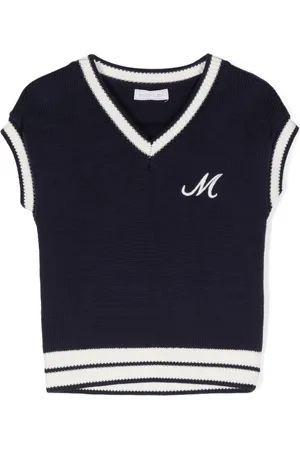 MONNALISA Embroidered-logo knitted vest