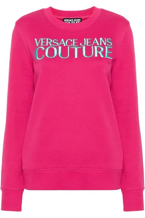 VERSACE Logo-embroidered cotton sweatshirt