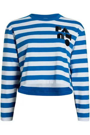 Patou Breton-stripe cropped top