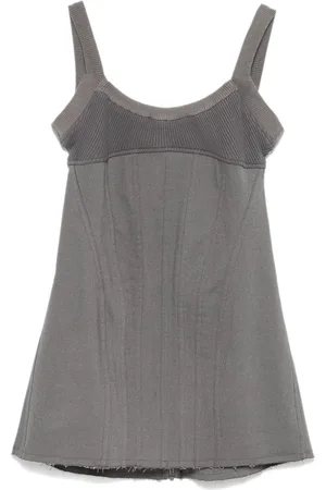 Elena Velez Waffle-knit corset mini dress