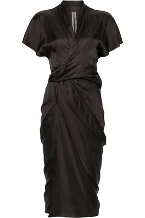 Rick Owens Tie-fastening satin wrap dress