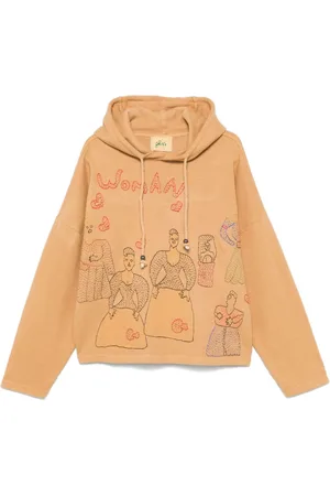 Glass Cypress Motif-embroidered hoodie