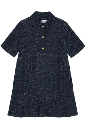 Ganni Short-sleeve denim mini dress