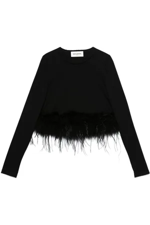 Sonia by Sonia Rykiel Feather-trim top