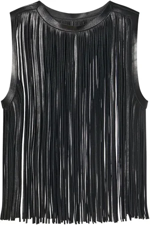 ROSETTA GETTY Fringe leather top