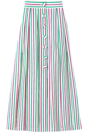 Destree Striped buttoned skirt