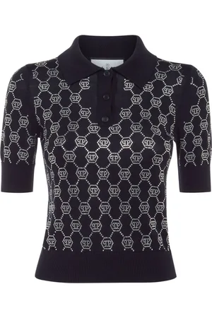 Philipp Plein Crystal-embellished polo top