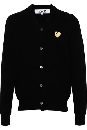 Comme des Garçons Heart-patch wool cardigan