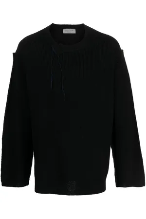 YOHJI YAMAMOTO Asymmetric-neck drop-shoulder jumper