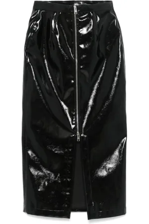 Msgm Patent midi skirt