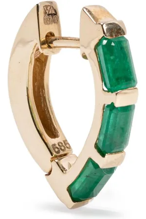 Kolours 14kt yellow Creo emerald single earring