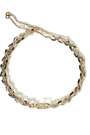 Twin-Set Oval T rhinestone necklace