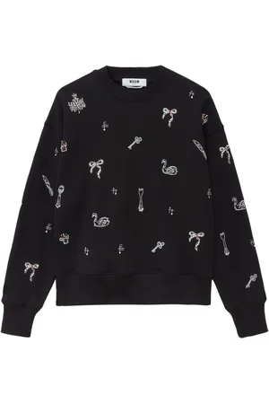 Msgm Beaded cotton sweatshirt
