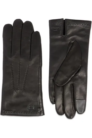 LANCEL Sellier logo-stamp leather gloves