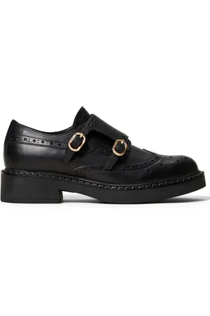 Twin-Set Double-strap leather oxford shoes